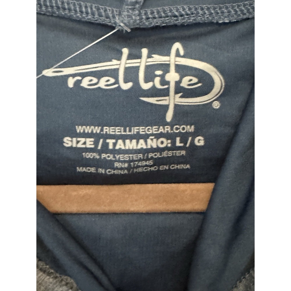 Reel Life Fishing Long Sleeve Paddle Club Destin Pullover Hoodie Shirt Sz L NWT - Picture 5 of 9